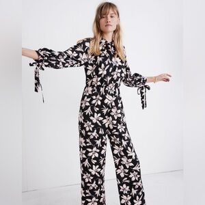 Madewell Tie-Sleeve Jumpsuit in Winter Orchid, Women's (L)
